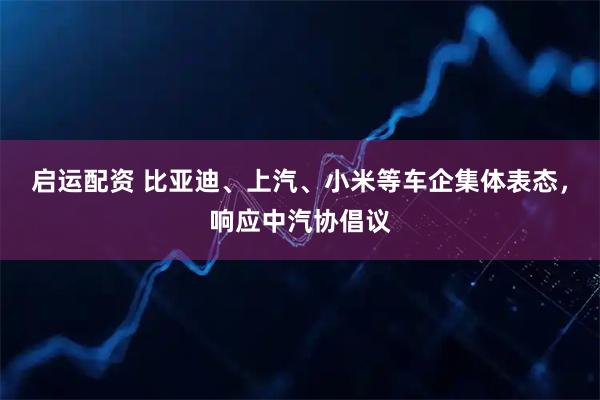 启运配资 比亚迪、上汽、小米等车企集体表态，响应中汽协倡议