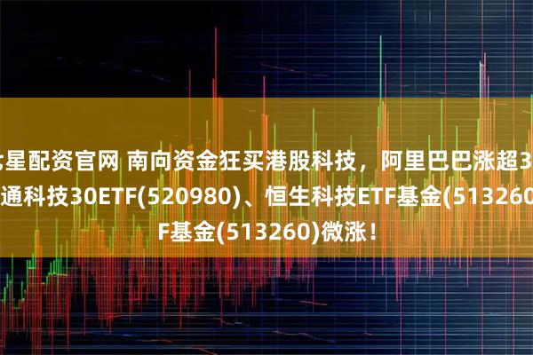 七星配资官网 南向资金狂买港股科技，阿里巴巴涨超3%！港股通科技30ETF(520980)、恒生科技ETF基金(513260)微涨！